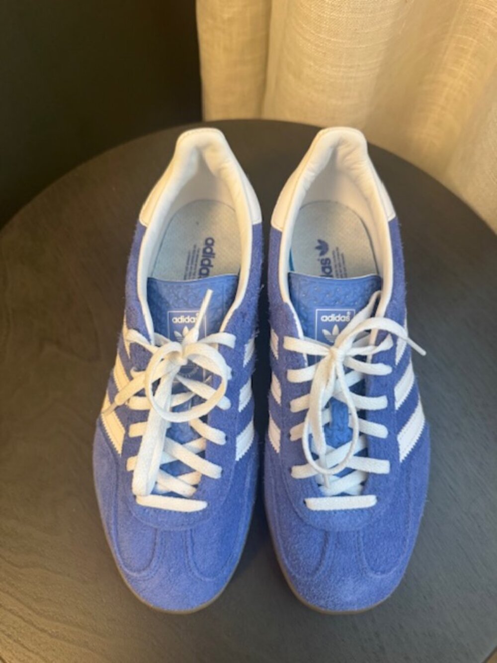 adidas Women's Blue and White Suede Sneakers - Picture 7 of 10